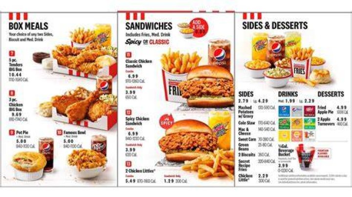 
Which food items are getting dropped by KFC? List explored 